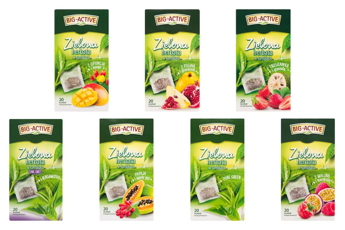 różne rodzaje zielonej herbaty liściastej