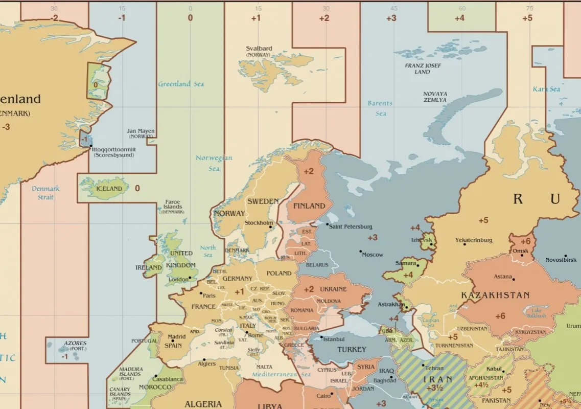 mapa Europy I wojna światowa zmiana czasu