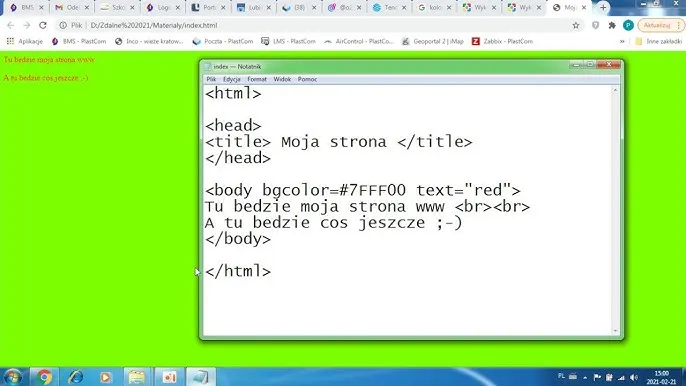 przykłady zmiany koloru tła strony html css
