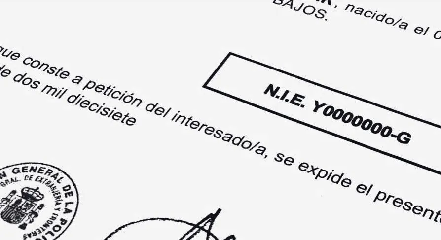 Numer NIE wzór dokumentu