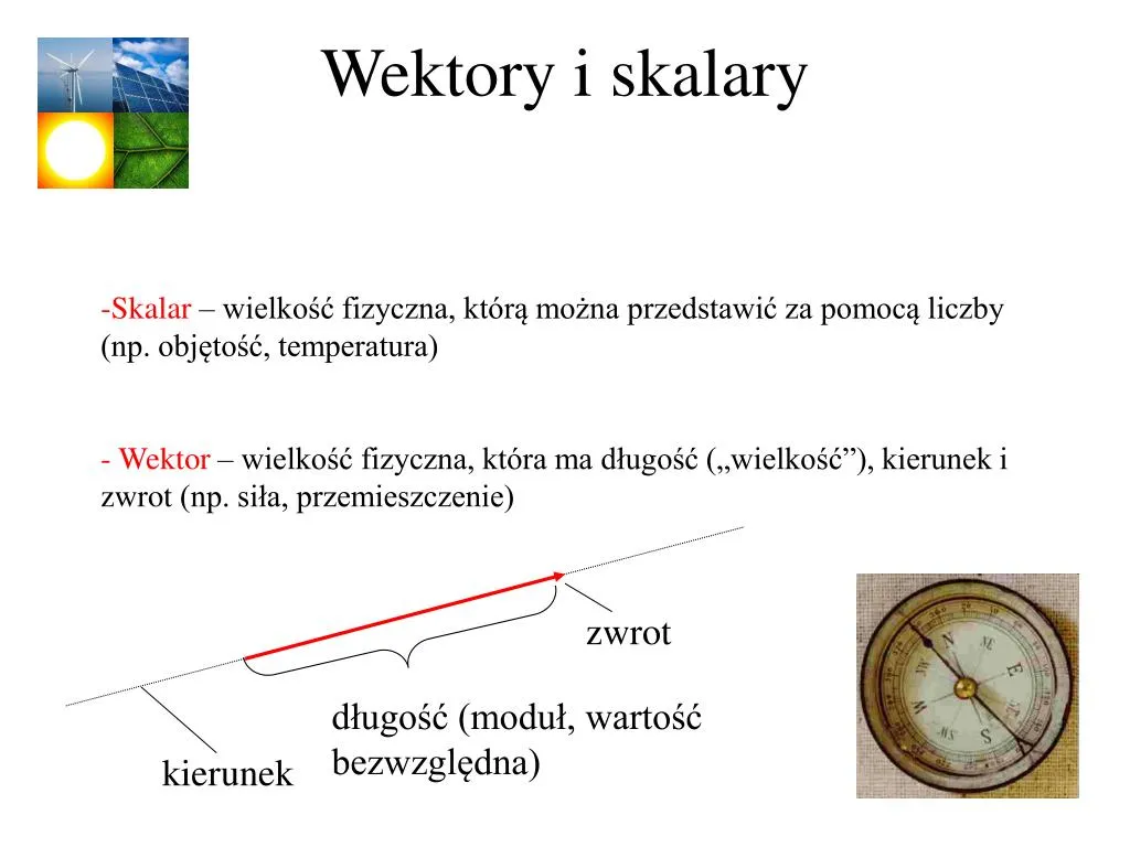 skalar wektor przykłady fizyka
