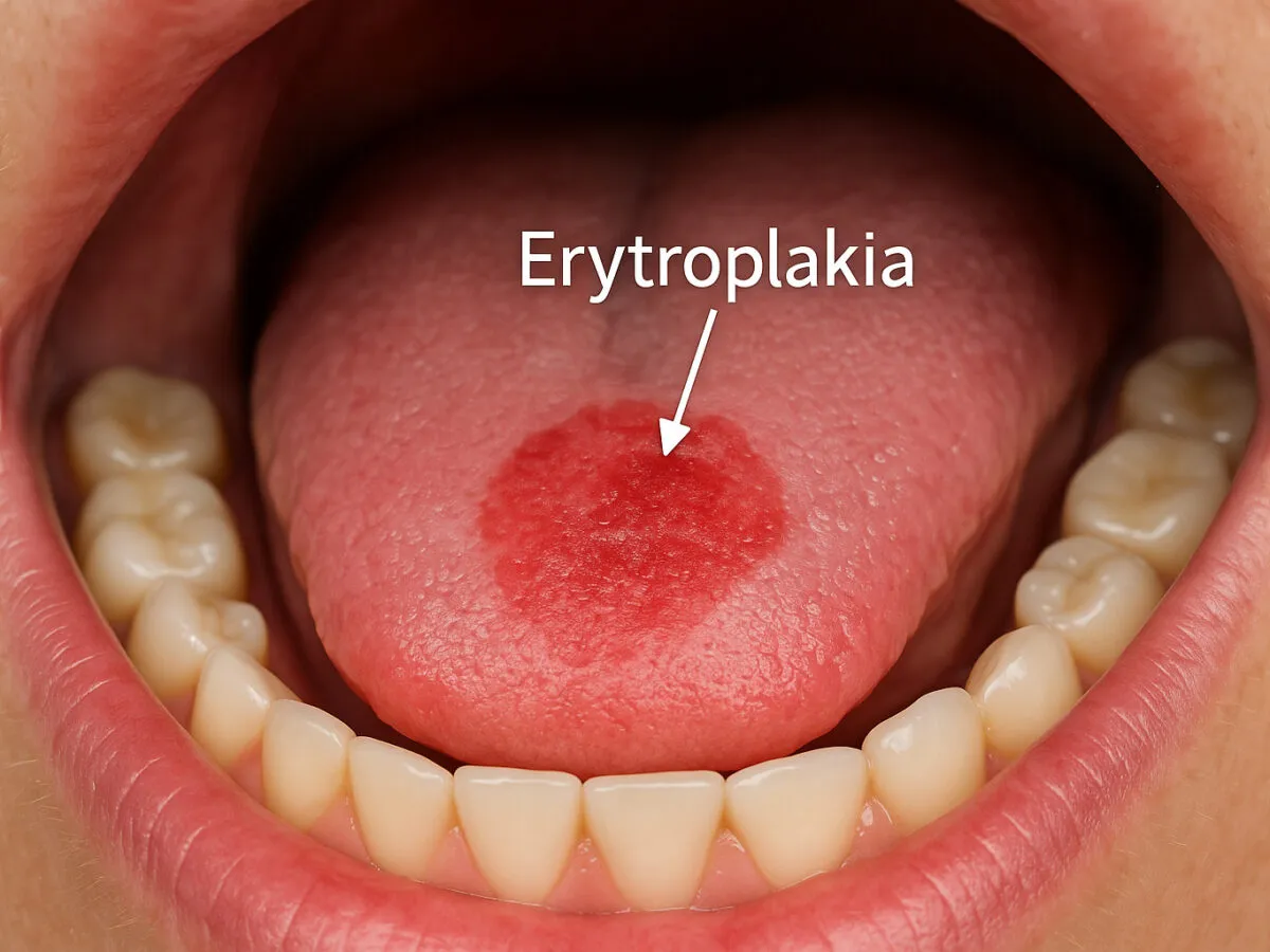 Białe i czerwone plamy w jamie ustnej zdjęcia leukoplakia erytroplakia