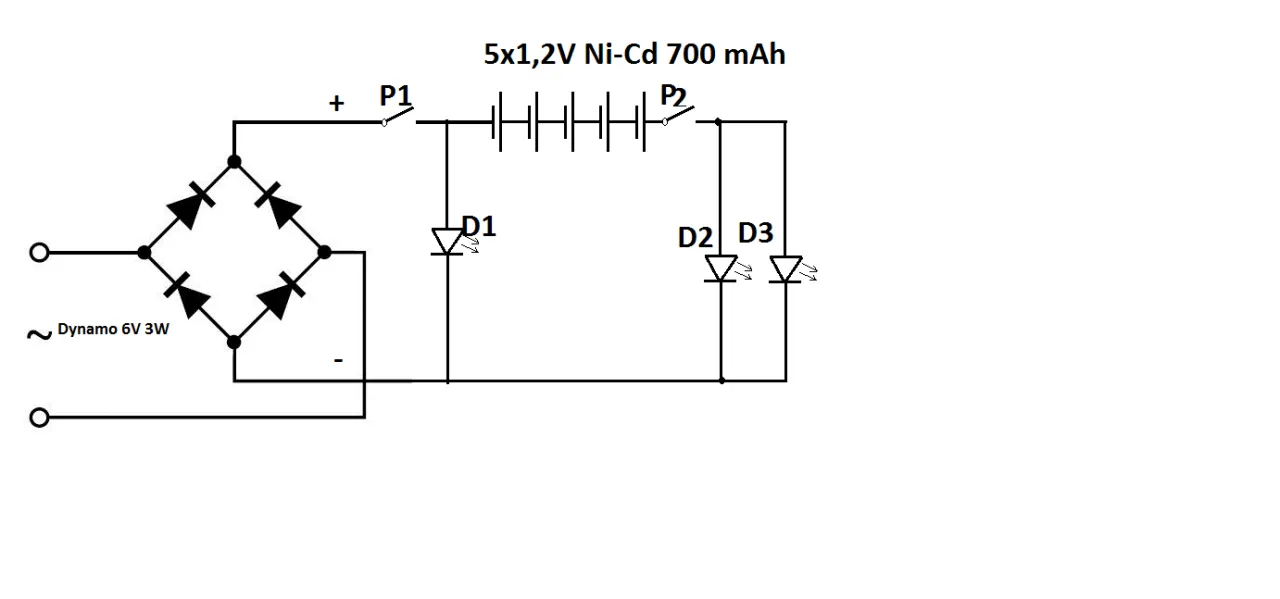 schemat podłączenia dynama rowerowego
