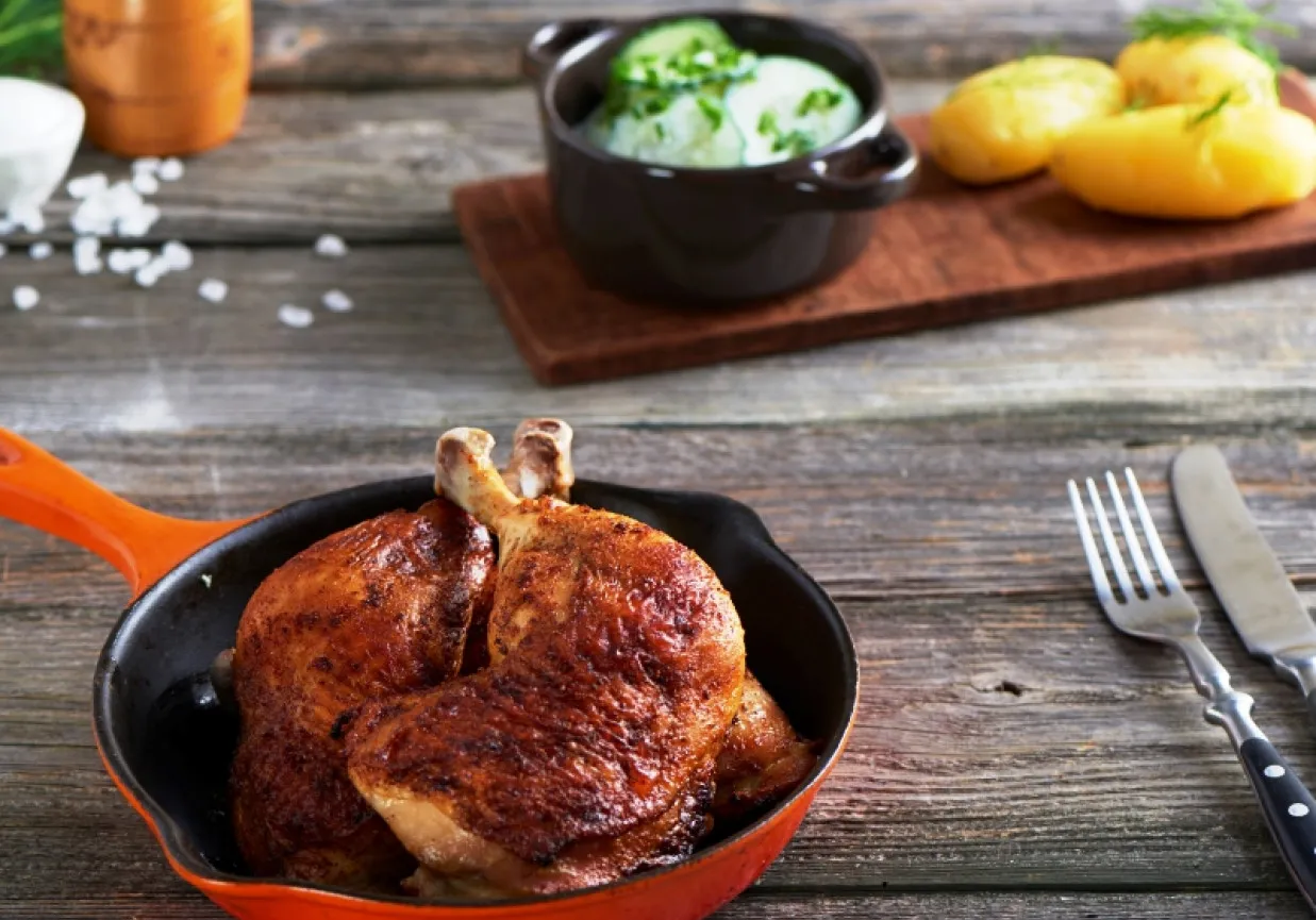 Chrupiąca skórka pieczonego kurczaka