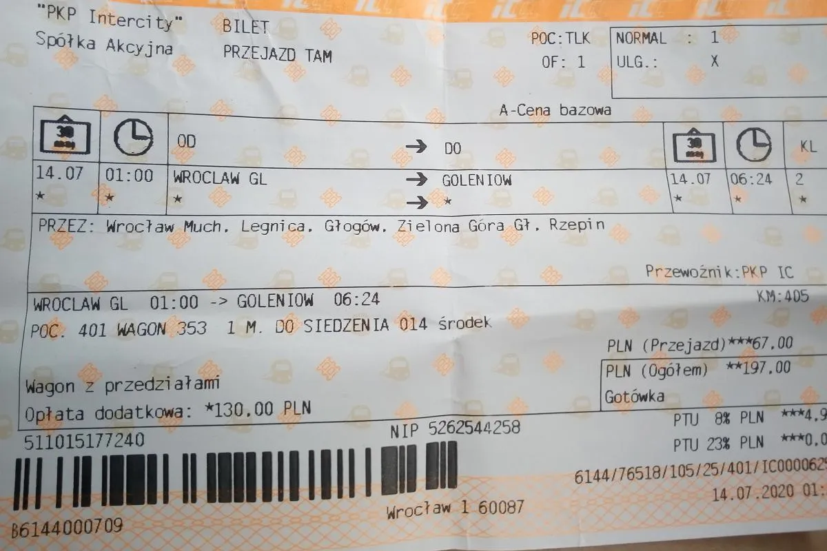 Porównanie cen biletów PKP online kasa konduktor
