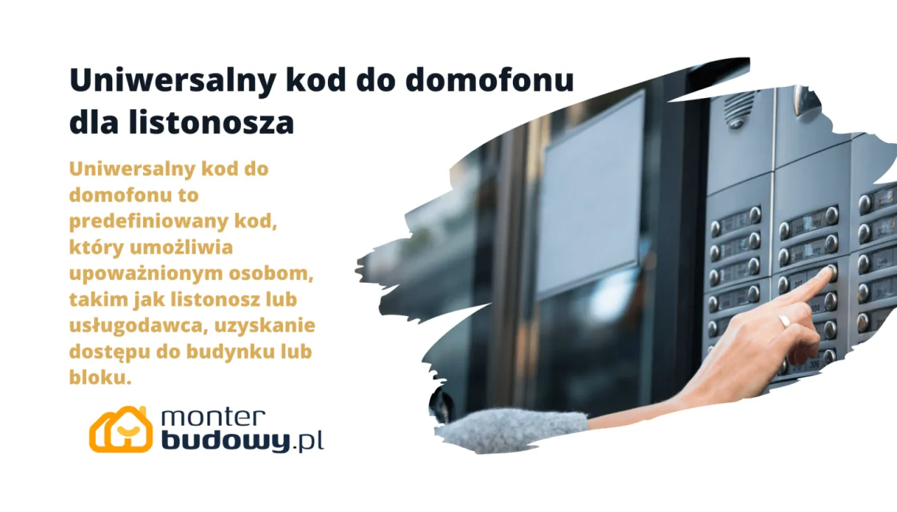 Uniwersalny kod do domofonu dla listonosza ułatwia dostęp. Dłoń naciska przycisk na panelu domofonu.