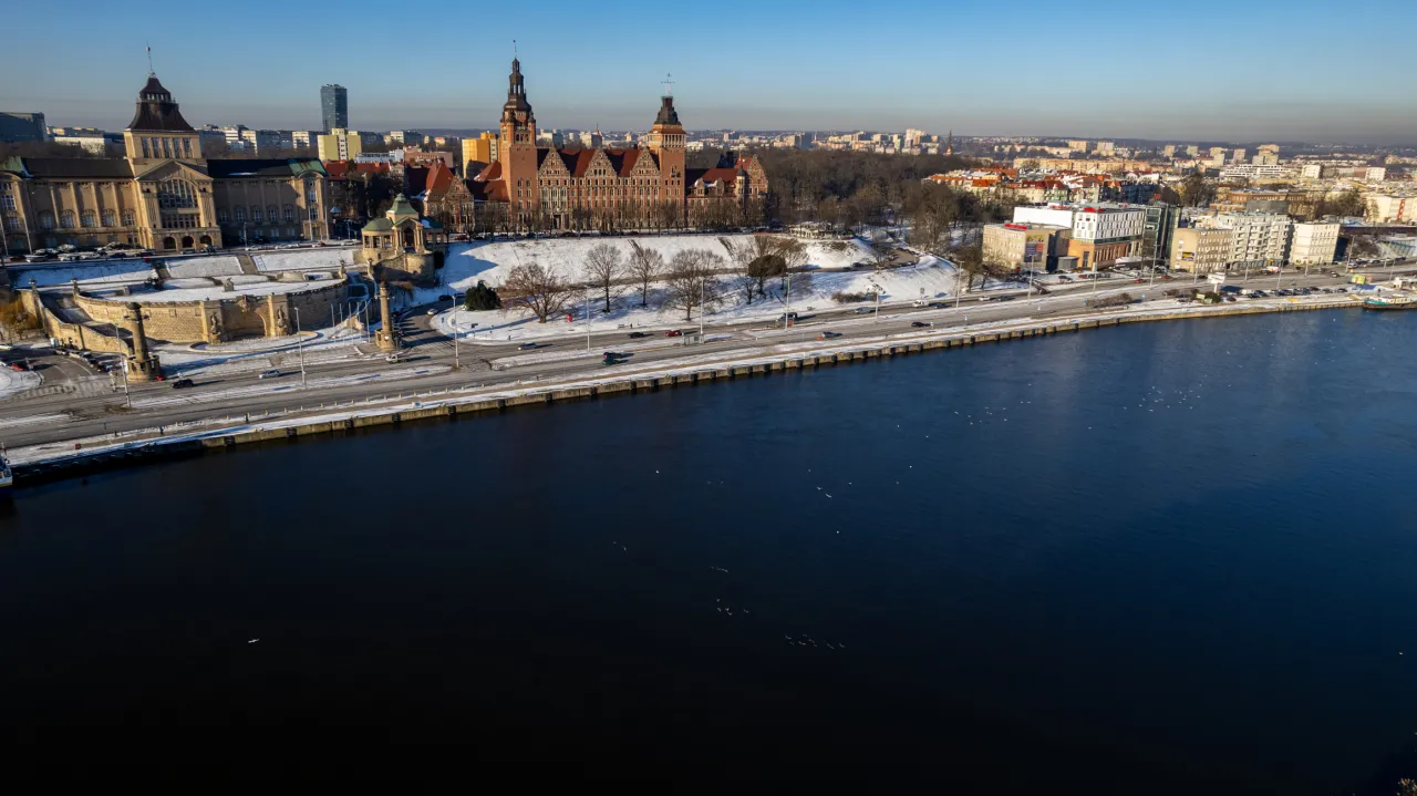 Szczecin Wały Chrobrego panorama
