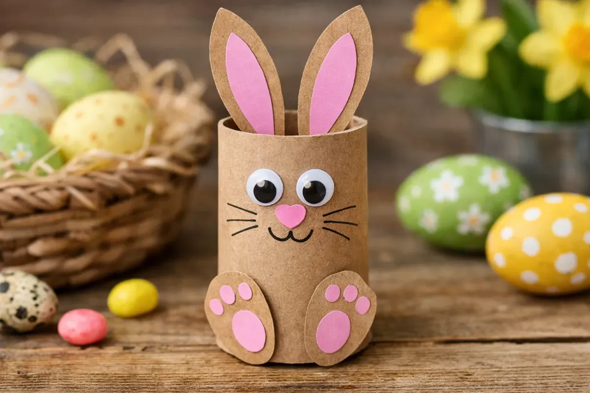 aranżacje wielkanocne z papierowymi ozdobami