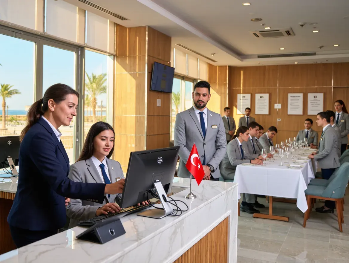 Hotel workers in Turkey, diverse roles