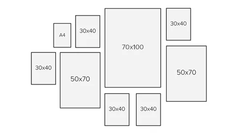 układy galerii zdjęć szablony papierowe