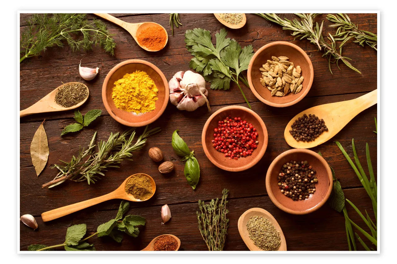 Frische Kr&auml;uter und Gew&uuml;rze