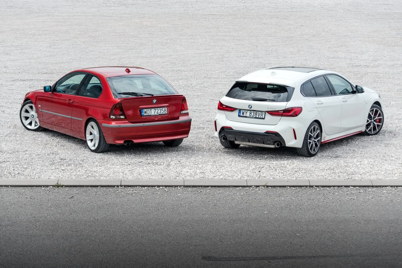 BMW E46 Compact z r&oacute;żnymi spoilerami por&oacute;wnanie