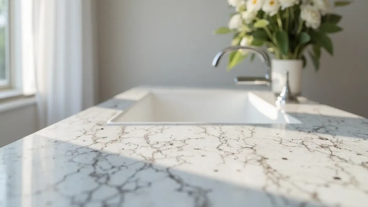 Wzory konglomeratu kwarcowego imitujące marmur i kamień naturalny