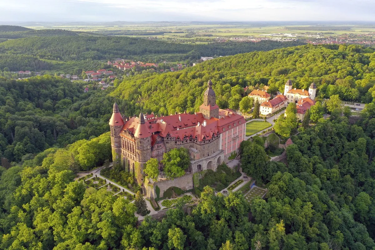 Zamek Książ widok z lotu ptaka