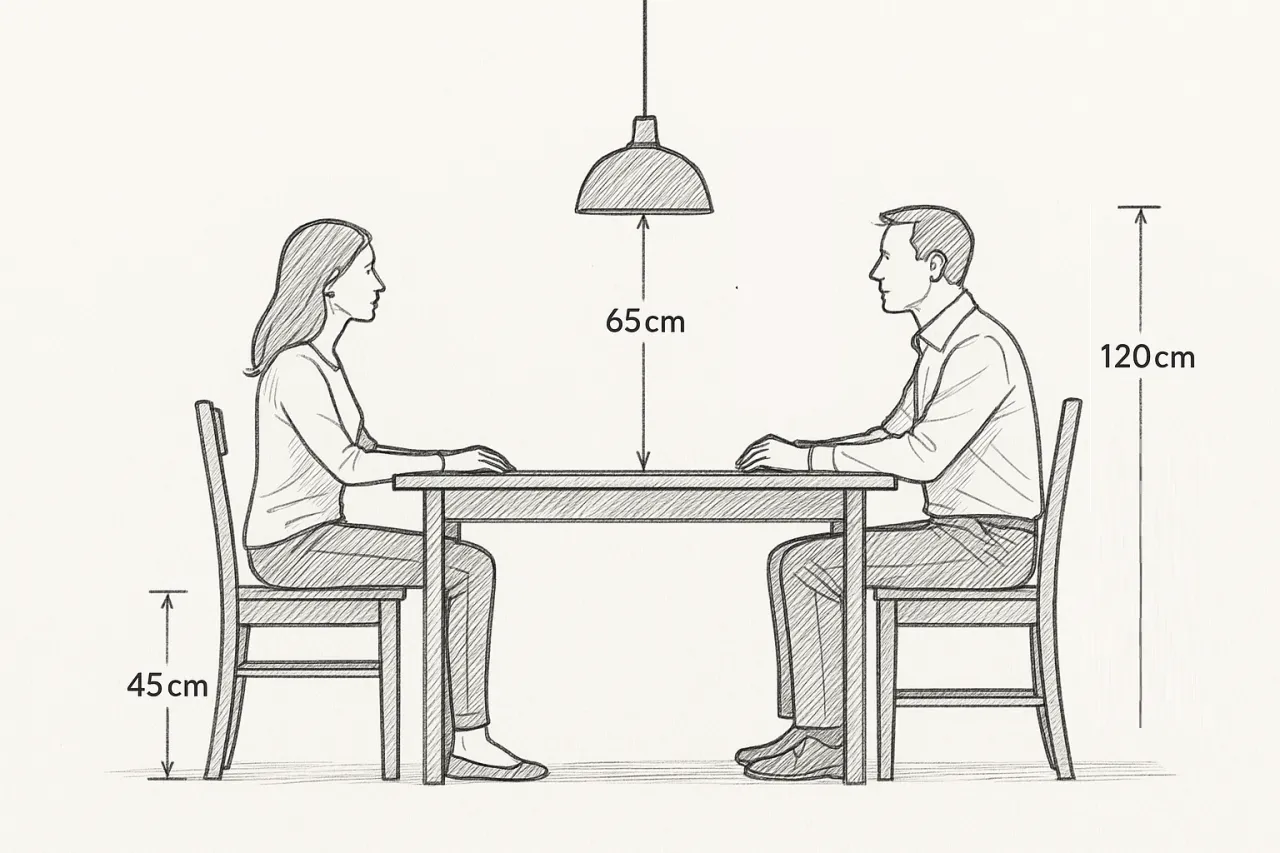 Idealna wysokość lampy wiszącej w salonie