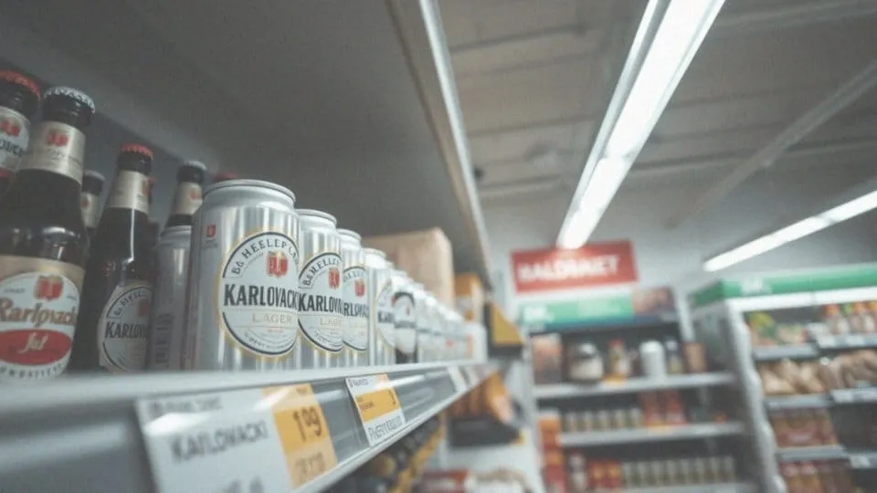 Chorwackie piwa supermarket p&oacute;łka