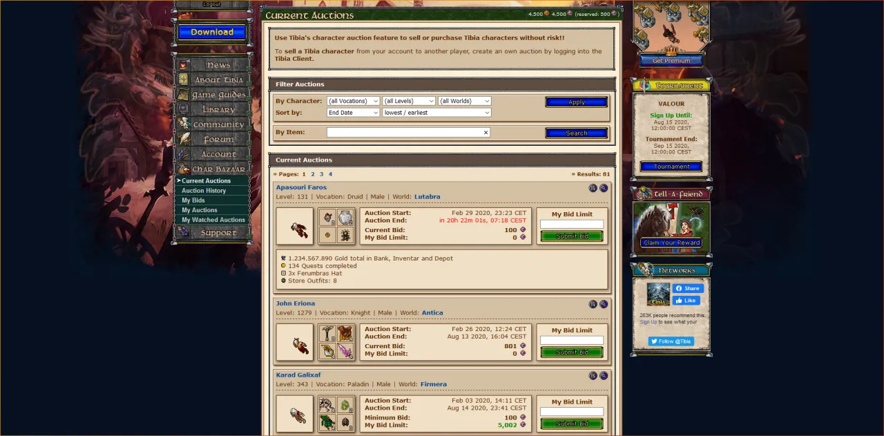 Por&oacute;wnanie cen Tibia Coins Allegro vs Reseller vs Tibia.com