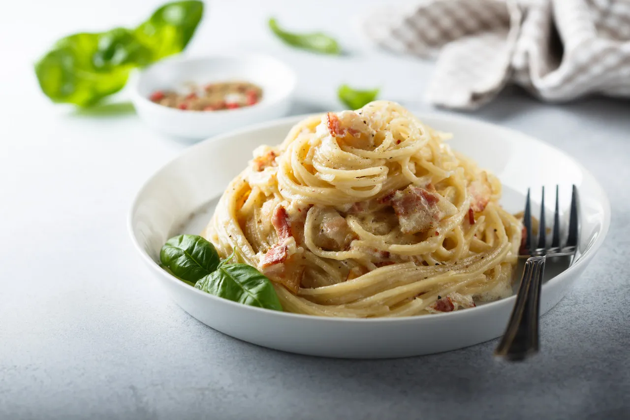 Spaghetti Carbonara podanie