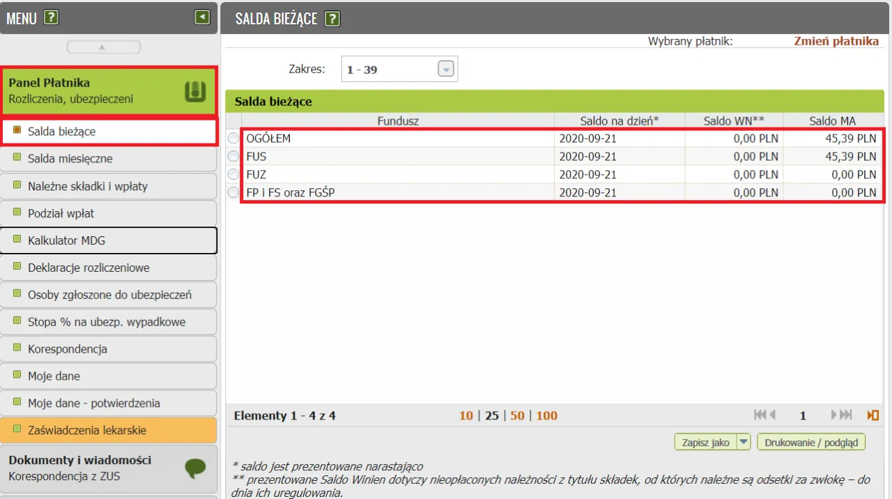 nadpłata niedopłata ZUS