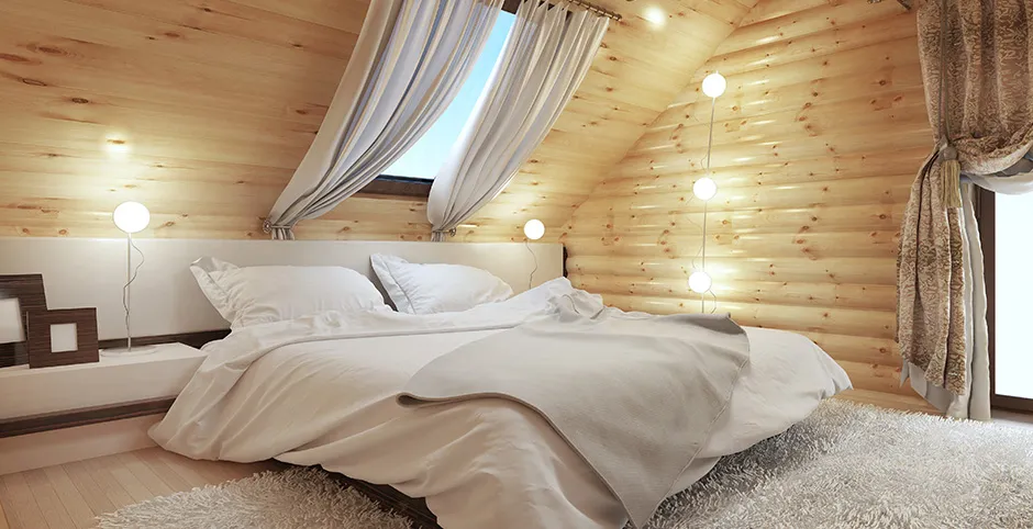 Oświetlenie w domu z bali nowoczesne