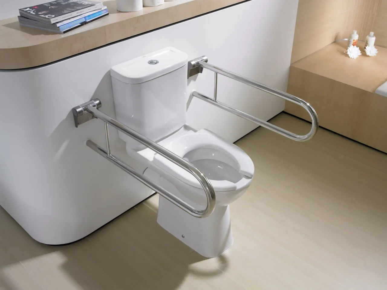 Łazienka dostosowana dla os&oacute;b niepełnosprawnych, nowoczesna, funkcjonalna