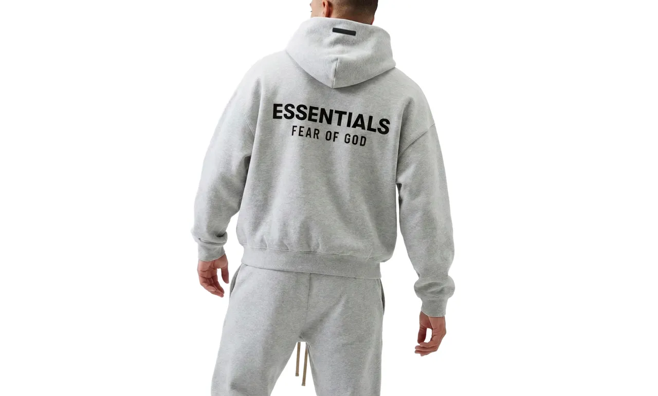 Szara bluza Essentials z napisem 