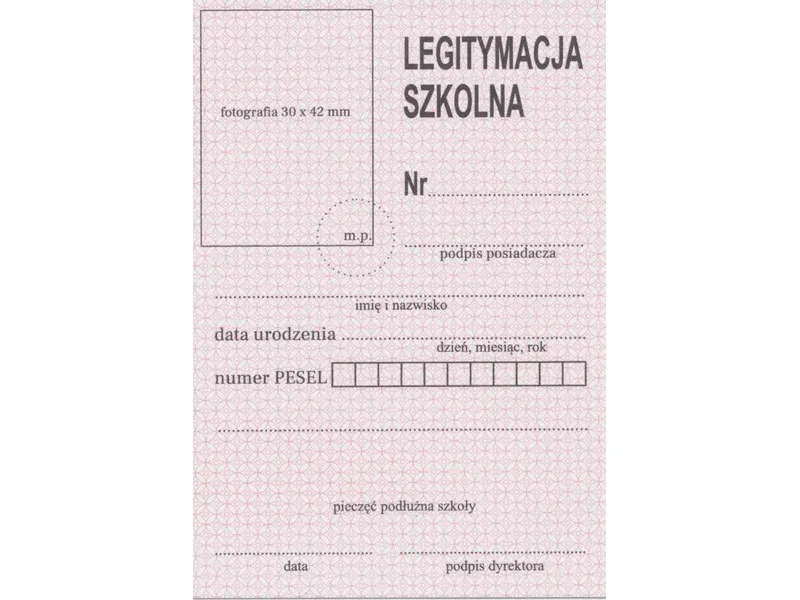 Wniosek o legitymację szkolną i zdjęcie
