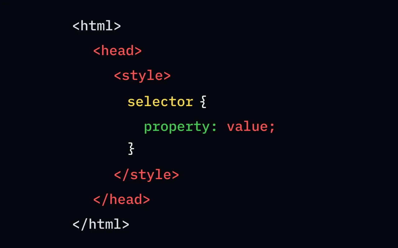 Code examples of inline CSS, internal CSS, external CSS link