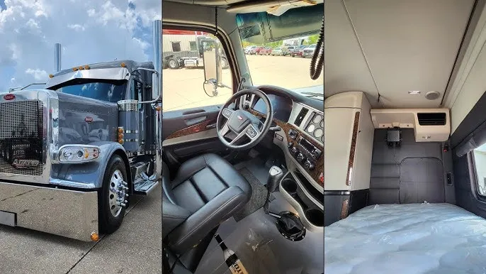 Wnętrze przestronnej kabiny amerykańskiej ciężar&oacute;wki z rozbudowaną sypialnią