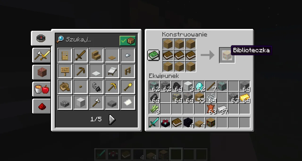 Minecraft przepis na książkę crafting