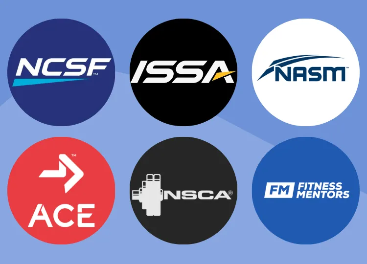 Logos de certificaciones NSCA ACE NASM EREPS