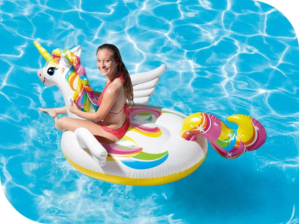 duże materace do pływania flaming jednorożec wyspa