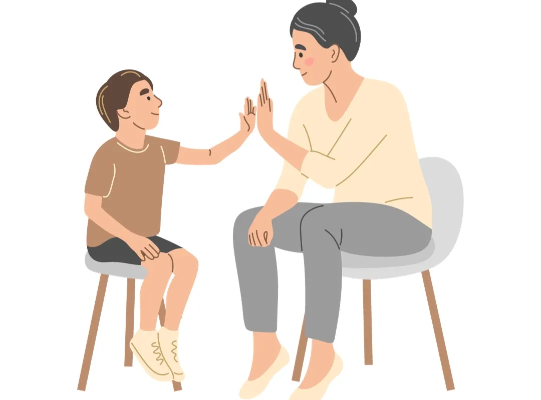 rodzic rozmawiający z terapeutą dziecięcym