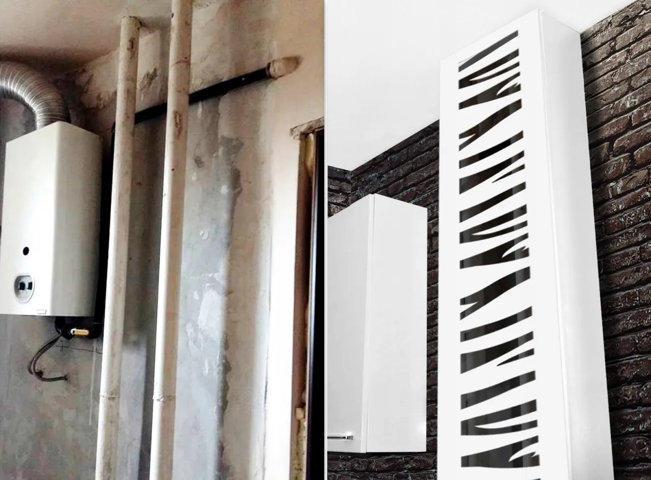 kreatywne pomysły zabudowa rury gazowej