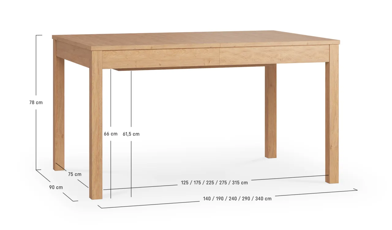 Mierzenie odległości między nogami stołu