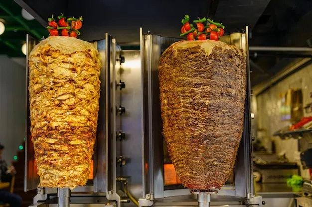 döner kebab na rożnie