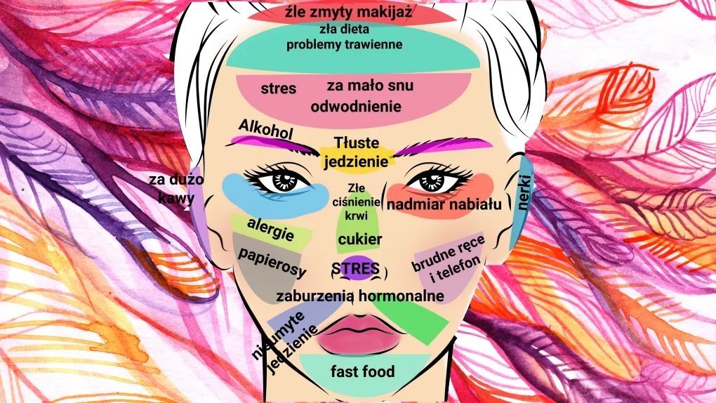 strefy twarzy problemy skórne mapa