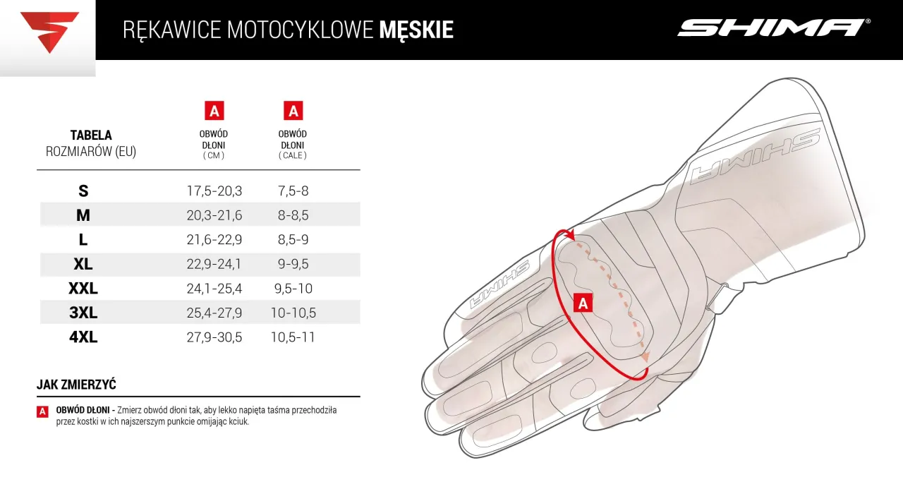 motocyklista w źle dobranych rękawicach