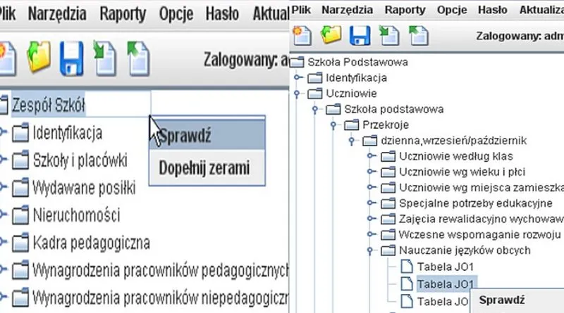 System Informacji Oświatowej SIO interfejs