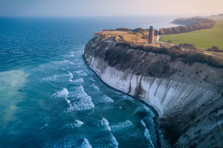Rugia klify kredowe K&ouml;nigsstuhl z lotu ptaka