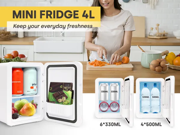 mini lodówka wnętrze pojemność butelki puszki