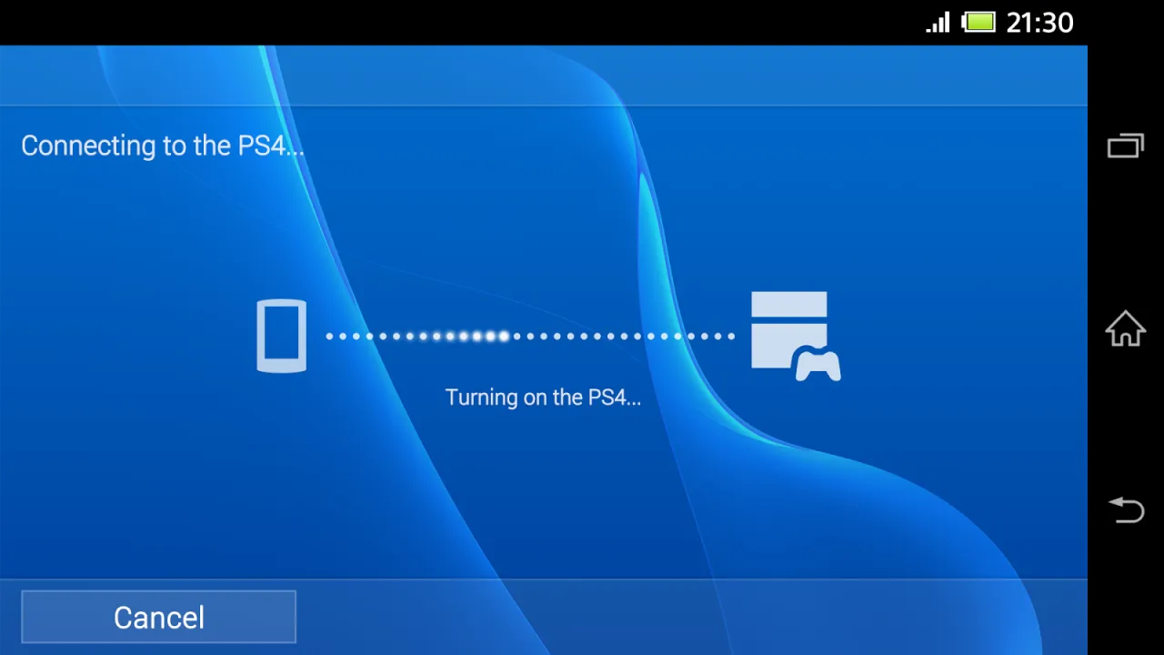 PS Remote Play aplikacja na Androida interfejs