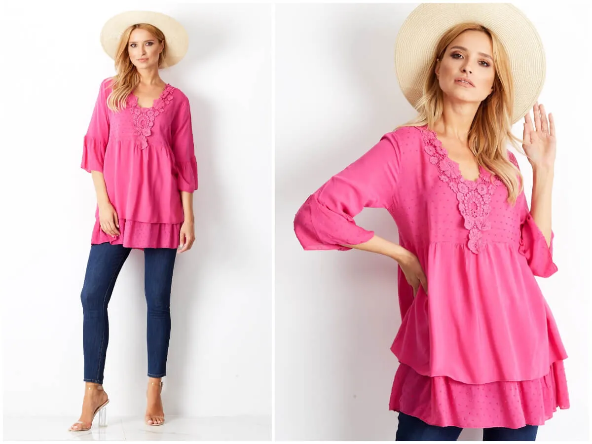 Modne tuniki z dodatkami troczki falbany kieszenie