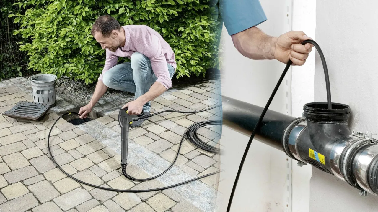 Myjka ciśnieniowa z nawiniętym wężem na bęben