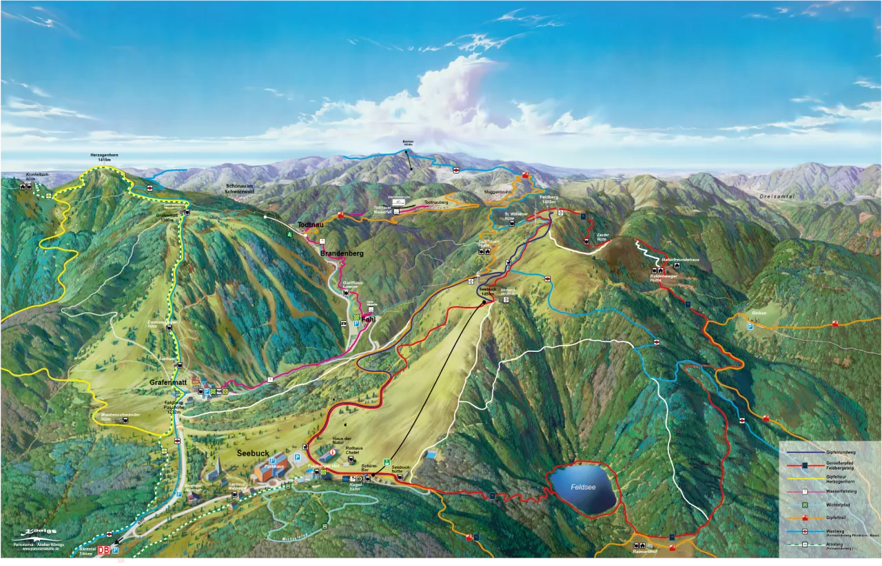 Feldberg im Sommer Wanderwege Panoramablick