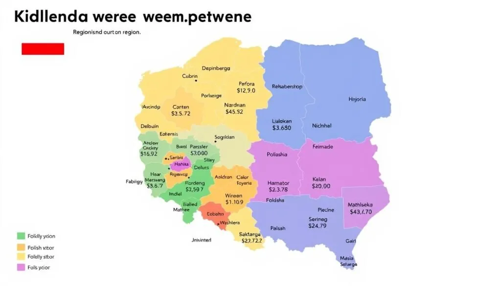 Stawki opiekunek dziecięcych w Polsce mapa