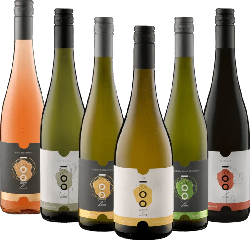 różne butelki wina bezalkoholowego