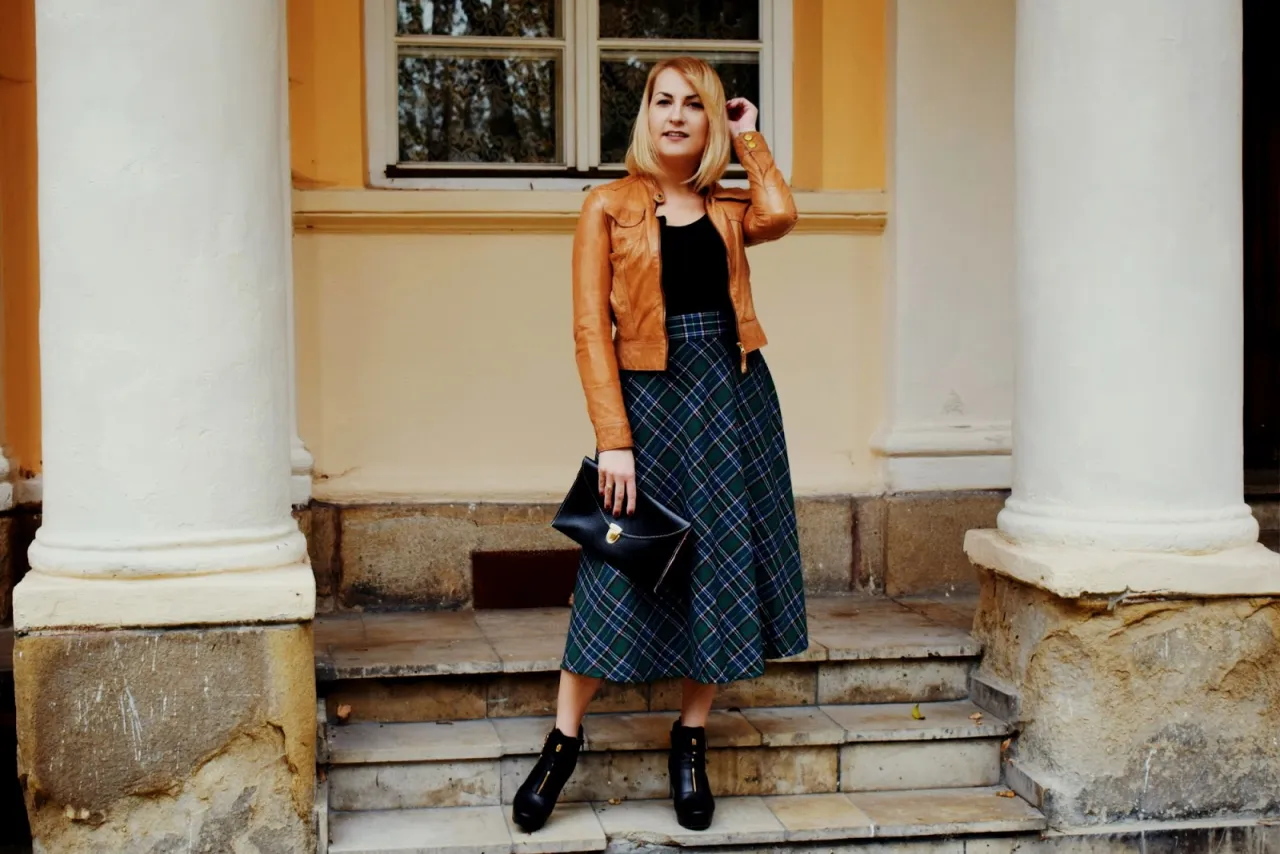 Stylizacje z zieloną spódnicą