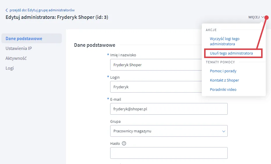Usuwanie konta w sklepie internetowym krok po kroku