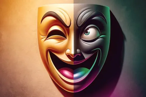 sarkazm ironia maska z uśmiechem